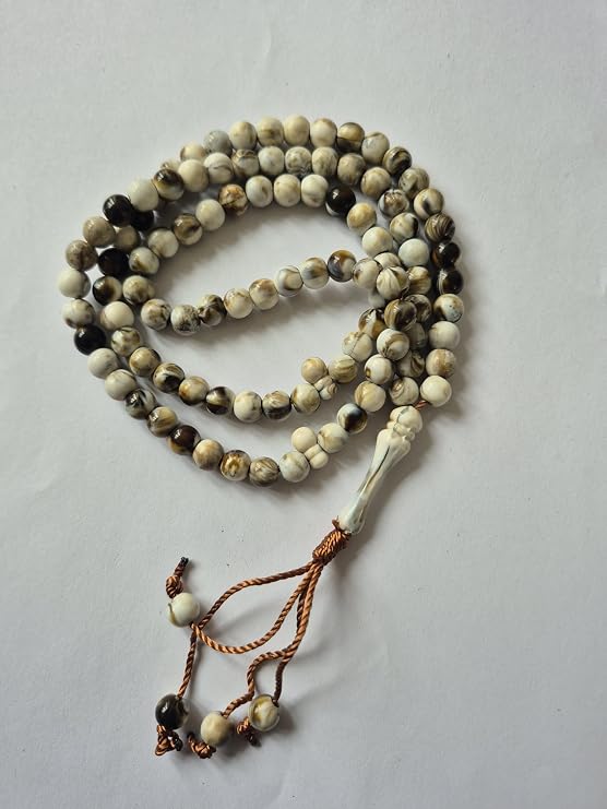 Tasbeeh Regular Basic Small Prayer Misbah Rosary Islamic Beads Counter Spiritual Marble Effect 99/100 Beads in 12 Colours (Brown Marble)