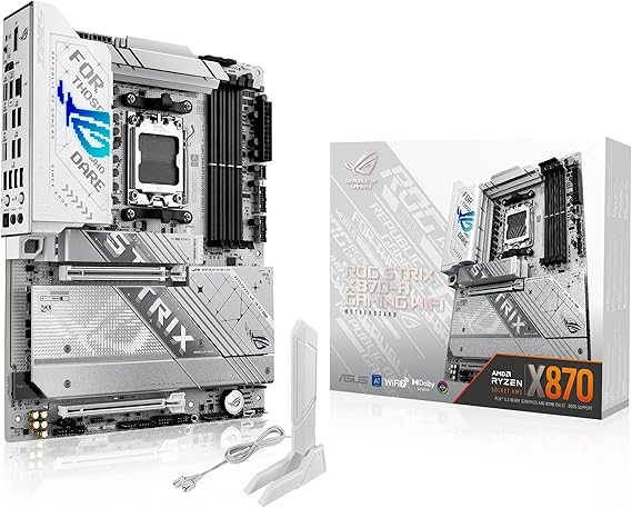 ASUS ROG Strix X870-A Gaming WiFi AMD AM5 X870 ATX Motherboard 16+2+2 Power Stages, Dynamic OC Switcher, Core Flex, DDR5 AEMP, WiFi 7, 4X M.2, PCIe 5.0, Q-Release Slim, USB4, AI OCing & Networking