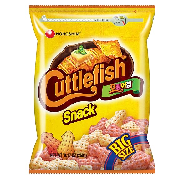 Nongshim Cuttlefish Snack, Savory Korean Squid Seafood Snack, 1 Pack