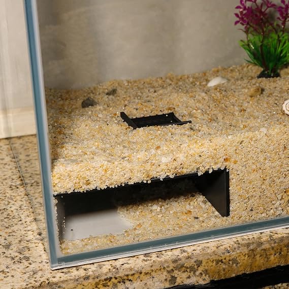 Aquarium Undergravel Fish Tunne Hide Cave Corner Tank Decorations Under Gravel Viewing Tunnel Fish Cave for Aquarium Hideout Black,Style 8