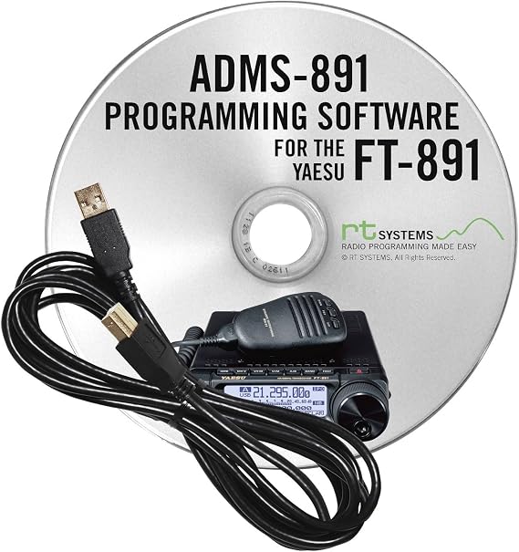 ADMS-891 Programming Software and RT-42 USB-A to USB-B Cable for The Yaesu FT-891