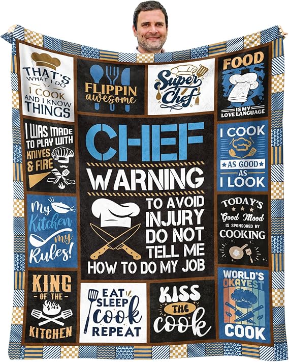 Chef Gifts for Men, Cooking Gifts for Men Dad, Gifts for Chefs, Best Gifts for Mens Cooking Lovers, Gifts for Cooks, Chef Gift Ideas Throw Blanket 60"x50"