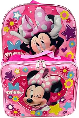 Disney Minnie Mouse 16 Inch Girls Backpack With Removable Lunch Box Set Minnie Always Active
