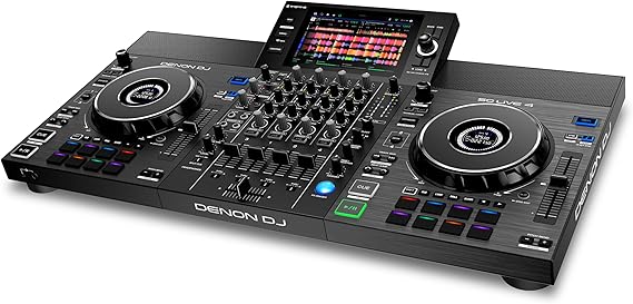 Denon DJ SC LIVE 4 Standalone DJ Controller with Stem Separation on 4-Decks, Wi-Fi Streaming, Build-in Speakers, Serato DJ and Virtual DJ Compatible - Black