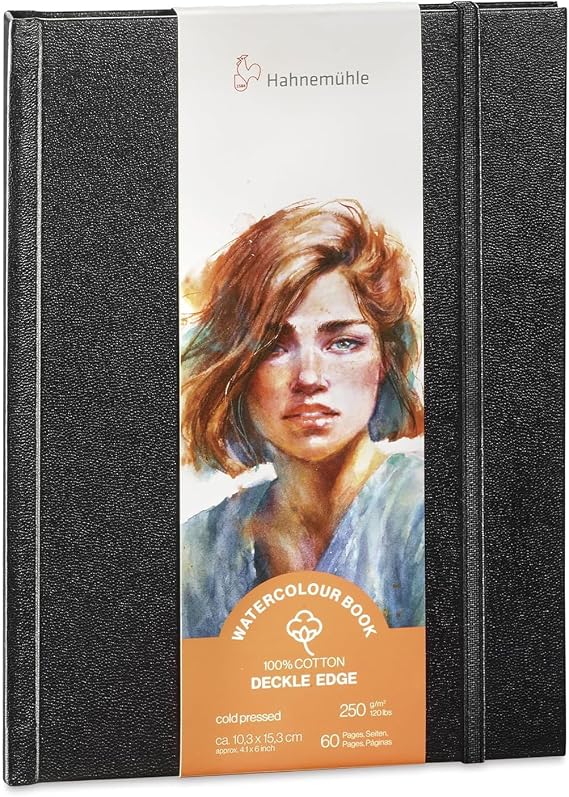 Hahnemuhle Watercolour 250 gsm 100% Cotton Deckled Edge Sketchbook