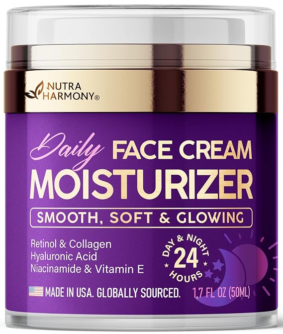 Face Moisturizer - Collagen | Retinol | Hyaluronic Acid | Vits C & E, 1.7oz