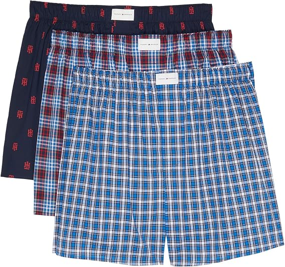 Tommy Hilfiger Cotton Classics Woven Boxer 3-Pack Paris Blue LG