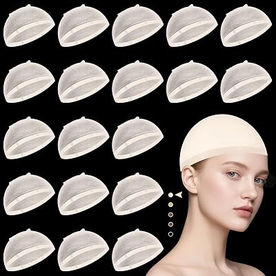 20 pcs wig cap Beige,stocking caps for wigs wig caps for women non slip,Stretchy Nylon Wig Caps hair caps stocking cap,weave cap,hair cap