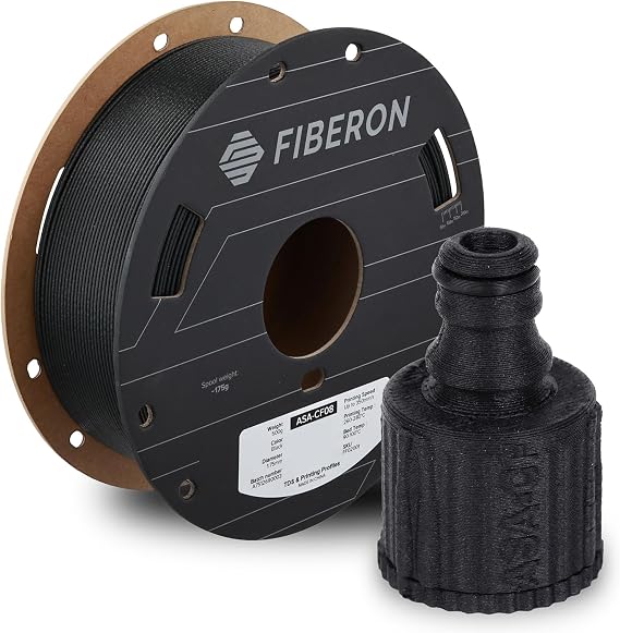Polymaker Fiberon ASA-CF08 Carbon Fiber ASA Filament 1.75mm, Black, 0.5kg
