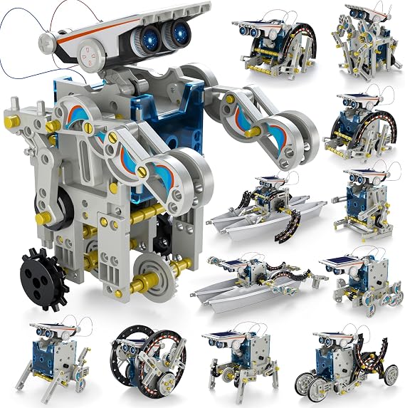 STEM 12-in-1 Education Solar Robot Toys for Boys Ages 8-13, DIY STEM Building Science Kit Birthday Gifts for Kids 8 9 10 11 12 13 14 Years Old, Solar Powered by The Sun