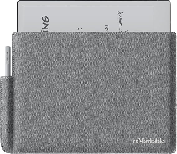 reMarkable 2 Sleeve Folio - Grey Polymer fabric sleeve folio for your 10.3 inch reMarkable 2 tablet lightweight tablet protective case