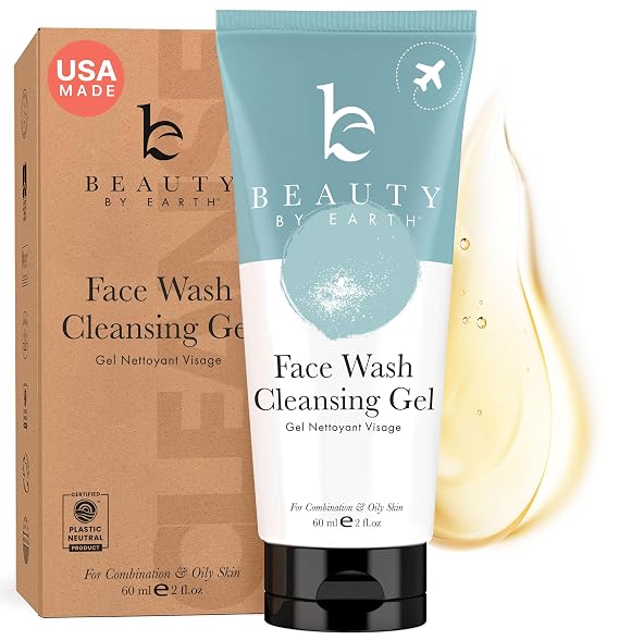 Face Wash Gel - Gentle Formula, USA Made with Organic & Natural Ingredients