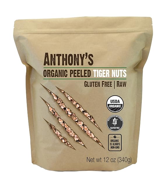 Anthony's Organic Peeled Tiger Nuts, 12 oz, Raw, Gluten Free, Non GMO, Paleo Friendly