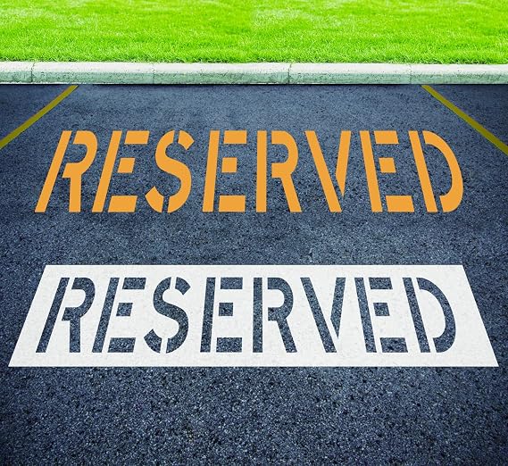 Reserved Stencil 10" Letters, Foldable Silicone Reusable Stencil for Parking Lot Line Painting, Pavement, Asphalt & Concrete Marking Template
