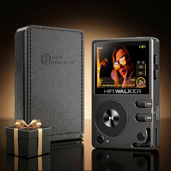 HIFI WALKER H2 64GB Hi-Res MP3 Player Bundle with PU Leather Case