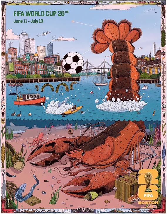 FIFA World Cup Tournament Boston Magnet Officially Licensed FIFA World Cup Magnet Vibrant Host City Design Durable Strong Hold Perfect for Fridges, Lockers & Collectors