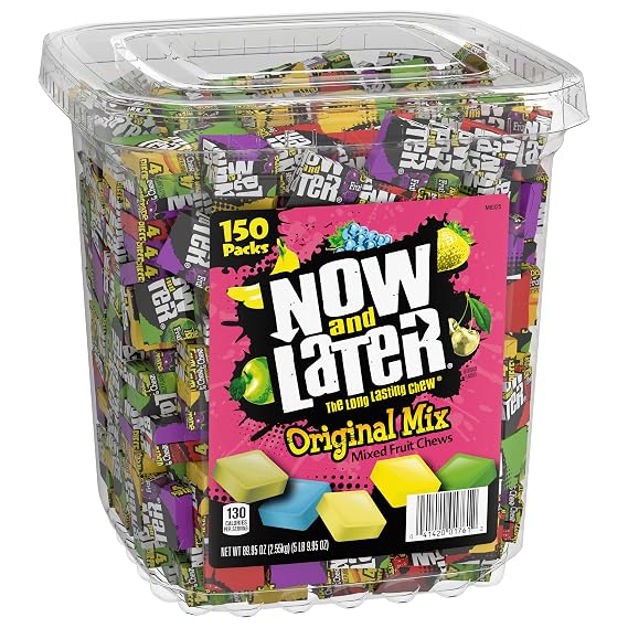Now & Later Original Mix, Individually Wrapped Mixed Fruit Chew Candy (150 Pieces)