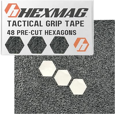 HEXMAG Tactical Grip Tape 46 Pre Cut Hexagons Textured Stickers Black