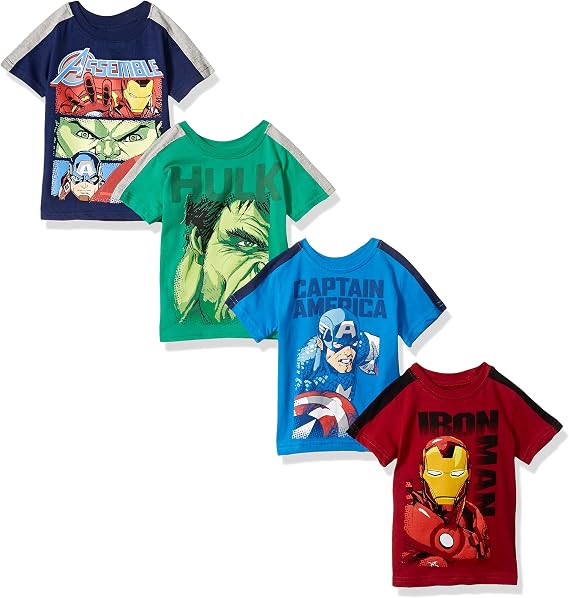 Marvel Boys' 4-Pack Avengers T-Shirts