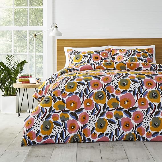 MARIMEKKO - Queen Duvet Cover Set with Shams, Cotton Percale