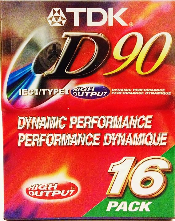 TDK D90 High Output Dynamic Performance Audio Cassette (16 pack)