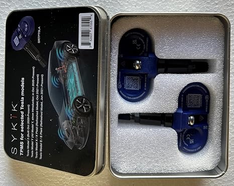 Pair of SYKIK SRTPTSLA, Internal TPMS sensors compatable with Tesla Models, 2020 to Present
