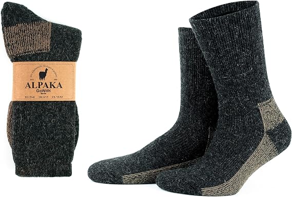 GoWith Alpaca Wool Thermal Thick Full Towel Wash Soft Natural Winter Women Men's Boot Socks 6005-6006