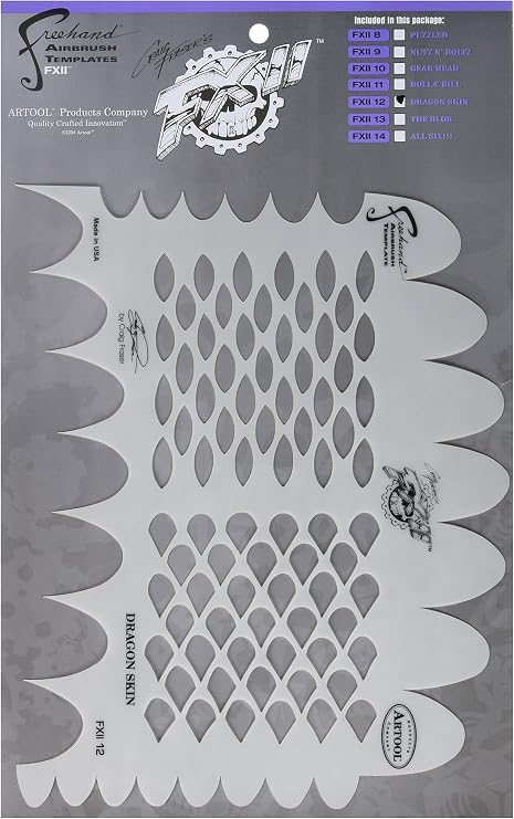 Artool Freehand Airbrush Templates, Dragon Skin