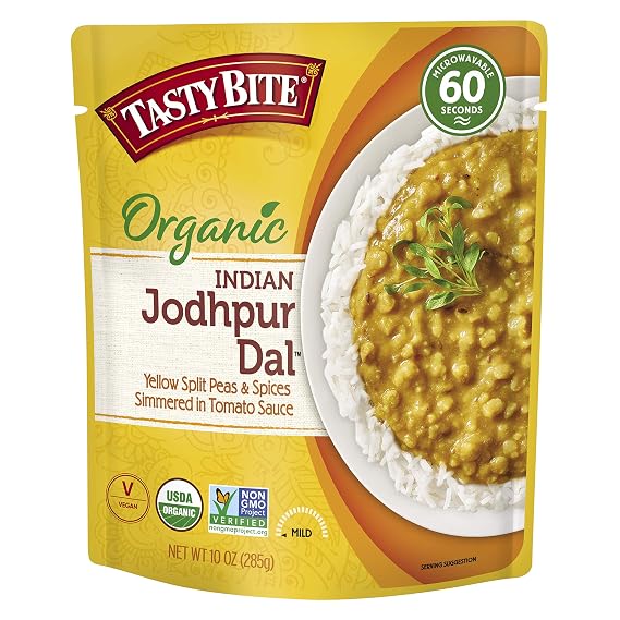 Tasty Bite Organic Jodhpur Lentils, 10 Ounce, Ready to Eat, Microwavable Entree, Vegan