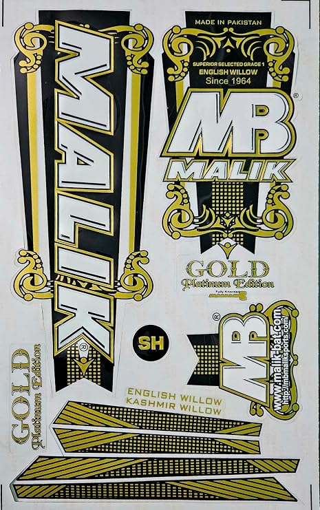 AYN Cricket Bat Sticker 3D Embossed English Willow Fiber Tape Sports Accessories Protection, MB Malik