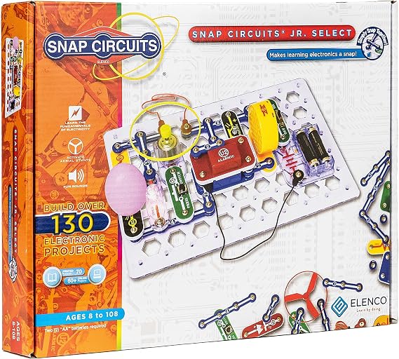 Snap Circuits Jr. Select SC-130 Electronics Exploration Kit | Over 130 Projects | Full Color Project Manual | 30+ Parts | STEM Educational Toys for Kids 8+