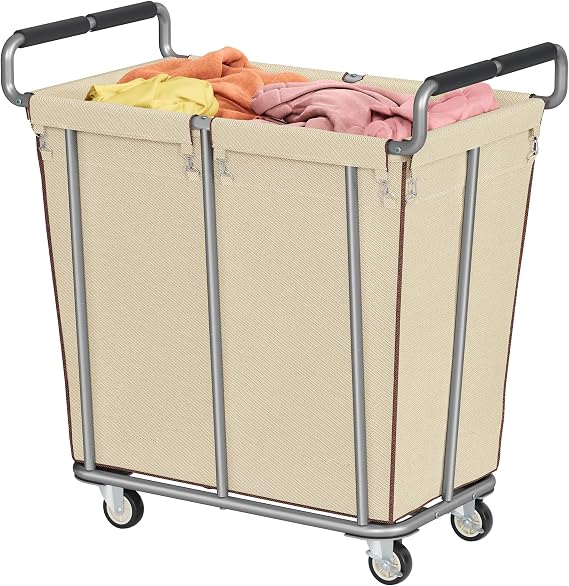 Gewudraw 360L Laundry Hamper with Wheels, Khaki, 95 Gallons