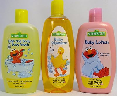 NEW Sesame Street 3 Piece Bath Set Baby Shampoo I Hair & Body Baby Wash I Baby Lotion