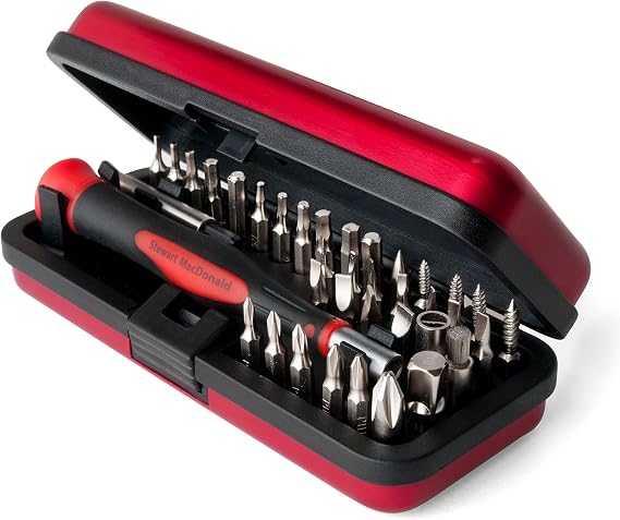 StewMac Guitar Tech Screwdriver Set, 36-Piece Bit Set
