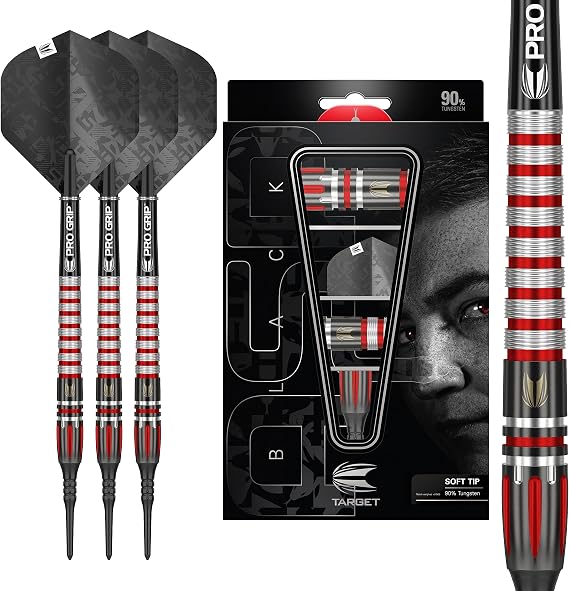 Target Darts Adrian Lewis Black Edition 90% Tungsten Soft Tip Darts Set