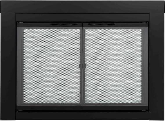 Pleasant Hearth AN-1010 Alpine Fireplace Glass Door, Black, Small
