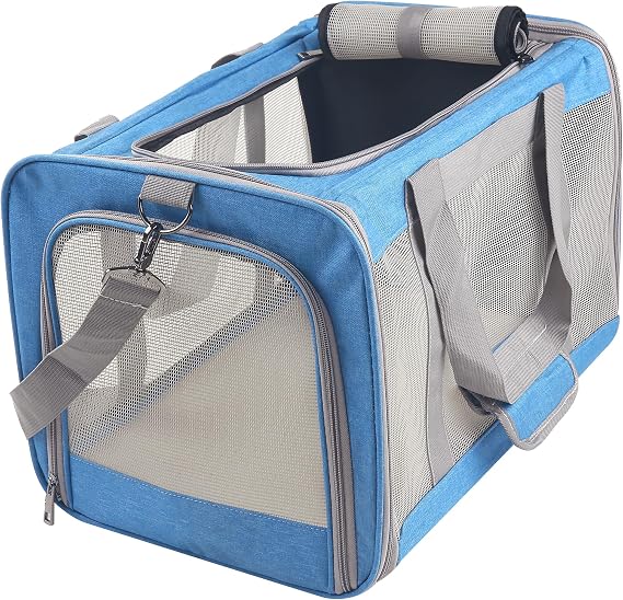 ATVobi Portable Cat Carrier for Small to Large Cats - Soft, Airline Approved, Blue