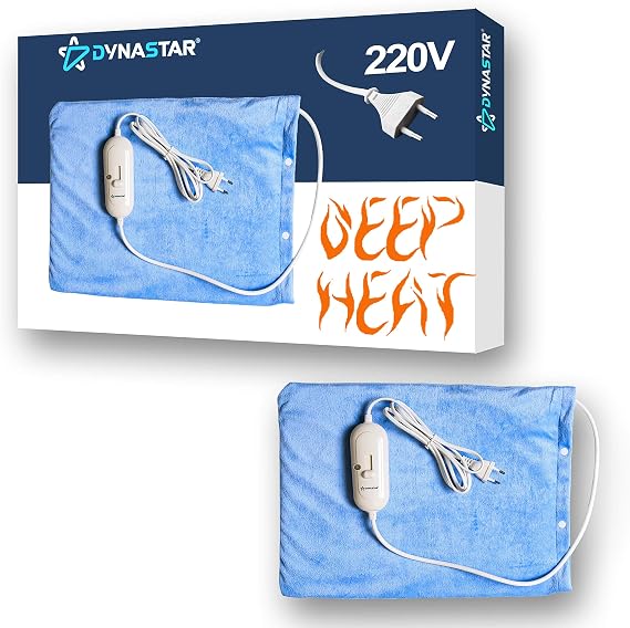 Dynastar 220 Volts Heating Pad 220v 240 Volt Heating pad with Moist/Dry, Fast Heating, Micro Fleece Soft Removable Washable Cover, (Will NOT Work in USA)