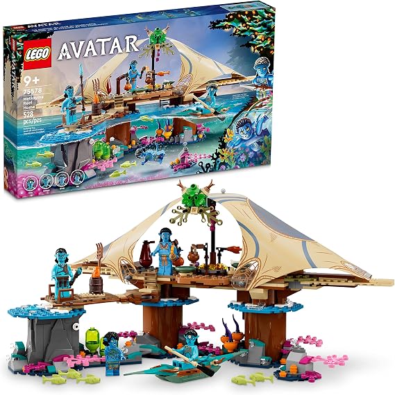 LEGO Avatar: The Way of Water Metkayina Reef Home 75578, Building Toy Set with Village, Canoe, Pandora Scenes, Neytiri and Tonowari Minifigures, Movie Set