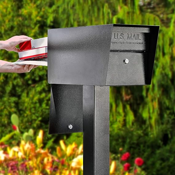 Mail Boss Street Safe Latitude Dual Access Locking Post Mount Mailbox