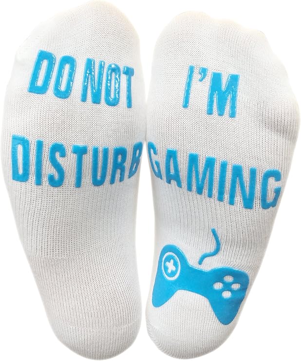 ''Do Not Disturb I'm Gaming" Funny Socks - Great Novelty Gift For Gamers Who Have Everything!