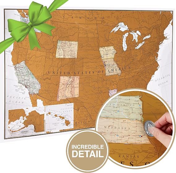 Scratch Off Map of the United States - USA Wall Map - National Parks