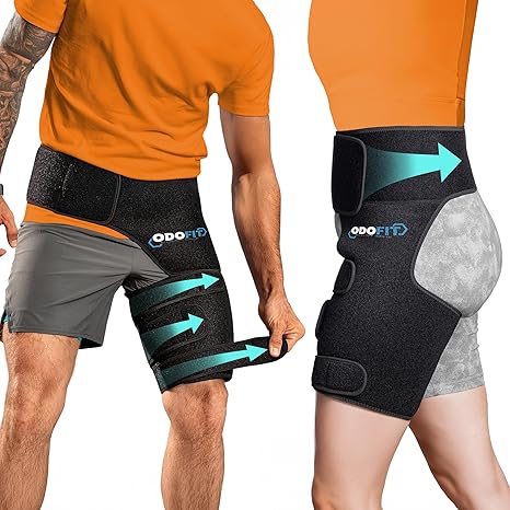 5 in 1 Hip Brace for Women Men Sciatica Pain Relief Devices - | Thigh, Hamstring, Groin, Hip Flexor Compression Wrap - Adjustable, Comfortable Sciatic Nerve Support, Mobility & Recovery