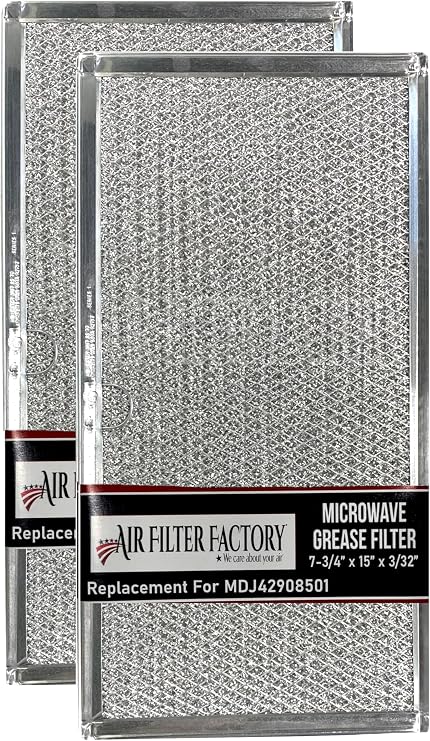 Air Filter Factory Grease Filter MDJ42908501, 5230W2A004A, R0130608, WB06X10796 Replacement For LG Microwave Oven 12-Layer Aluminum Grease Filters 2-Pack