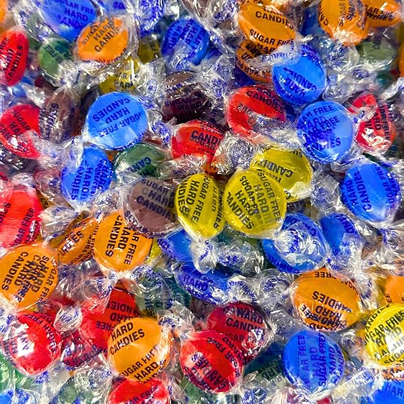 Premium Sugar Free Hard Candy Assortment, 1 lb, Individually Wrapped | Refreshing Fruit Flavors, Smooth Texture, Variety Of Tastes, Great For Sharing, Convenient Treat, Perfect For Candy Bowls