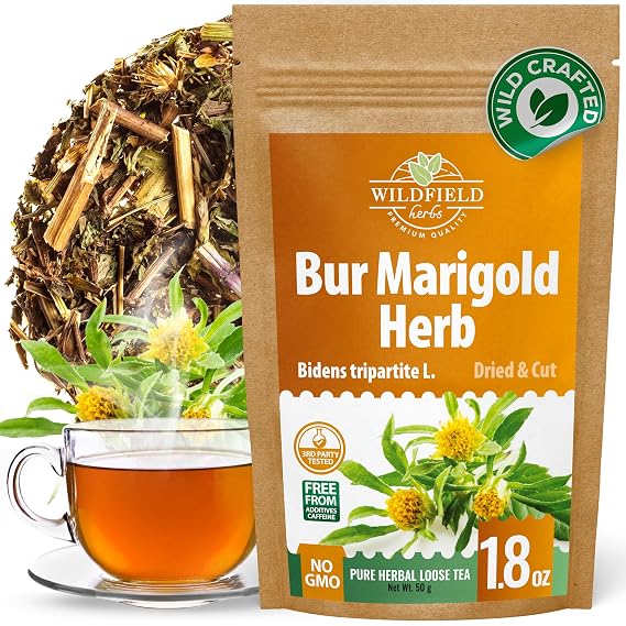 1.8 oz. Dried Marigold Flowers Bur Marigold Herb Tea Marygold Tea (Bidens Tripartite L.) - 50g 100% Chereda Bur-Marigold Canamo Acuatico
