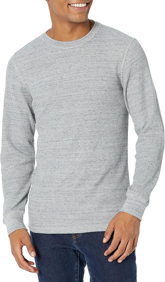 Amazon Essentials Men's Long Sleeve Slim-Fit Waffle Thermal Shirt with Ribbed Trim