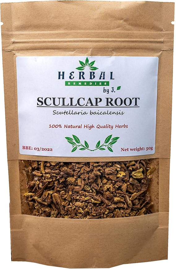 Skullcap Root Tea Dried Herb 50g - Baikal Scutellaria - Herbal Remedies by J. - Bajkalina Tarczyca bajkalska - Huang Qin
