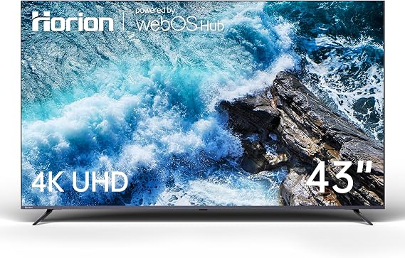 HORION 43 inch Smart TV, 4K UHD LED TV with WebOS 22, Ultra Slim Television with Mega Contrast, HDR10, Dolby Audio - Streaming Live, Bluetooth, Hdmi, WiFi ((P6D Series)