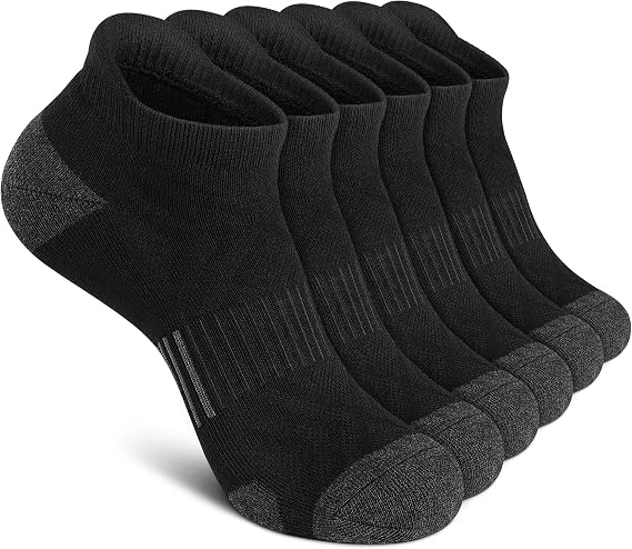 Felicigeely Athletic Running Ankle Socks Cushioned Low Cut Men Women 6 Pack